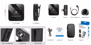 Беспроводной петличный микрофон Puluz PU648B (USB-C)