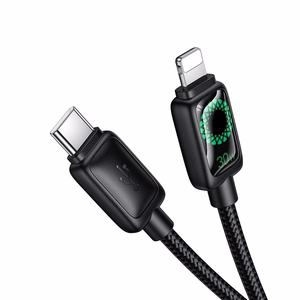 Kaabel koos LCD USB C to Lightning Hoco PD 30W 1,2 m U146 must