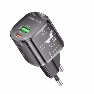 Borofone Wall laadija BN17 Sunlight - USB + Type C -  QC 3.0 PD 20W 3A must
