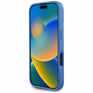 Guess 4G Circle Classic Logo MagSafe ümbris jaoks iPhone 16 - sinine