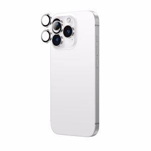 AmazingThing AR Aluminum 3 Lens Glass с рамкой объектива камеры для iPhone 16 Pro / 16 Pro Max - серебряный