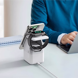 Duzzona W20 15W 4in1 inductive charger for iPhone / AirPods / Apple Watch with night lamp - white