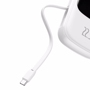 Baseus внешний аккумулятор 20000mAh Qpow Pro - USB + Type C - PD 22,5W с кабелем Type C (PPQD060302) белый