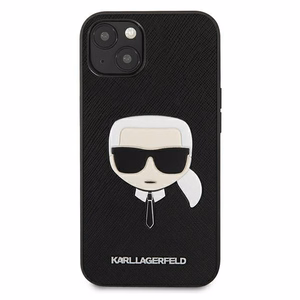 Karl Lagerfeld KLHCP13SSAKHBK kõva ümbris iPhone 13 mini 5,4" Saffiano Ikonik Karl's Head – must