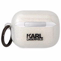 Karl Lagerfeld KLAPHNKCTGT Airpods Pro cover läbipaistev Gliter Karl&Choupette