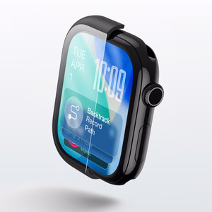 AmazingThing Radix Klaas Ekraanikaitse koos Ümbris jaoks Apple Kell Seeria 11 46mm - must