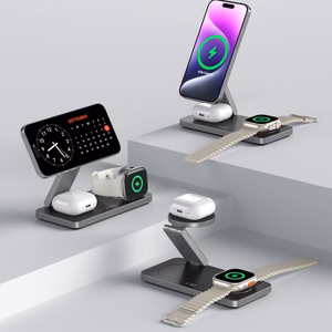 Tech-Protect QI15W-A47 MagSafe 3in1 Induktiivne Laadija + USB-C Kaabel - must