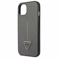 Guess GUHCP13SPSATLG iPhone 13 mini 5,4 "hõbedane / hõbedane hardcase SaffianoTriangle Logo