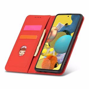 Magnetkaardi ümbris Samsung Galaxy A13 5G ümbris rahakott kaardihoidja punane