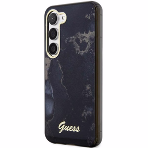 Guess GUHCS23MHTMRSK S23+ S916 чёрный/чёрный жёсткий чехол Golden Marble Collection