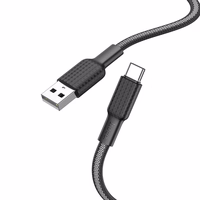Kaabel USB A to USB C Hoco 3A 1 m X69 must valge