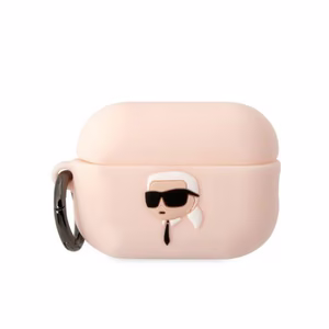 Karl Lagerfeld KLAP2RUNIKP AirPods Pro 2 cover roosa/roosa Silicone Karl Head 3D