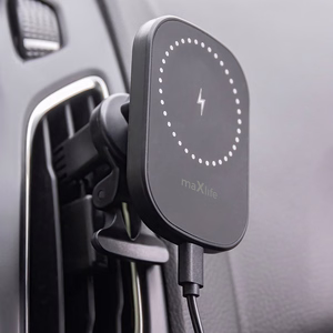 Maxlife autohoidja õhuventilaatorile MXCH-16 magnetiline traadita laadimisega must 15W