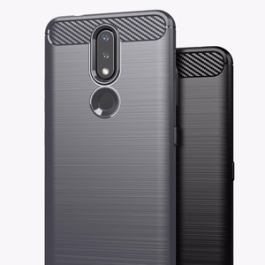 Carbon Case Paindlik kate TPU ümbris Nokia 2.4 musta värvi