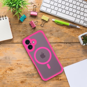 FULL MATTE MAG COVER Ümbris compatible with MagSafe jaoks IPHONE 16E (SE 4 2025) roosa