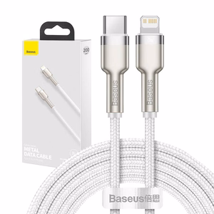 USB-C kaabel jaoks Lightning Baseus Cafule, PD, 20W, 2m (valge)