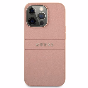Guess GUHCP13XPSASBPI iPhone 13 Pro Max 6.7" розовый/розовый жёсткий чехол Saffiano Stripe
