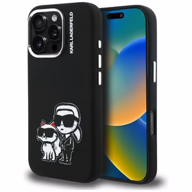 Karl Lagerfeld Silikoon Karl&Choupette Sketch MagSafe Ümbris for iPhone 16 Pro - must