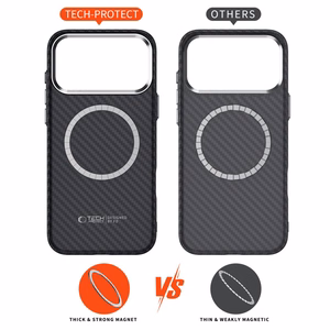 Tech-Protect Ion Carbon MagSafe Ümbris jaoks iPhone 17 Pro Max - Hall/Must