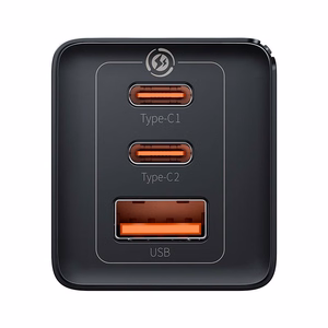Wall laadija Baseus GaN5 Pro 2xUSB-C + USB, 65W (must)