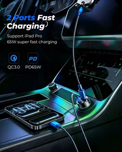 Joyroom JR-CCN18 65W USB-A USB-C autolaadija must