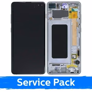 LCD ekraan ühilduv Samsung G975 S10 Plus raamiga / Prism White / (Service Pack)