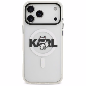 KARL LAGERFELD ümbris jaoks IPHONE 17 Pro compatible with MagSafe KLHMP17LHGCHGKBT (IML Choupette Sketch Logo) läbipaistev