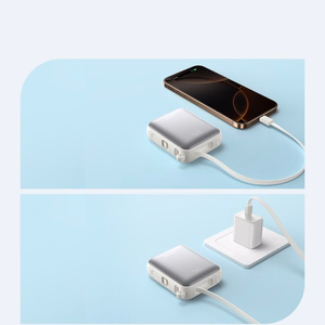 Joyroom JR-PBF27 10000mAh 22.5W Powerbank with Built-in USB-C and Lightning Cables - White