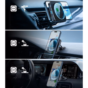 ESR Halolock Magnetic QI2 Car Holder with MagSafe 15W Inductive Charger for Air Vent - Black
