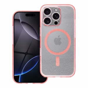 CLEAR MAG ÜMBRIS compatible with MagSafe jaoks SAMSUNG S25 Ultra roosa glitter