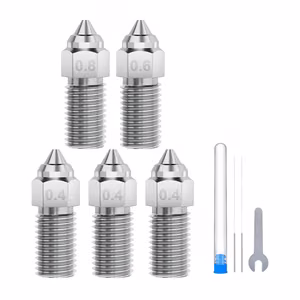 ELEGOO Neptune 4 / 4 Pro Karastatud terasdüüside komplekt (0.4 mm x3, 0.6 mm x1, 0.8 mm x1)