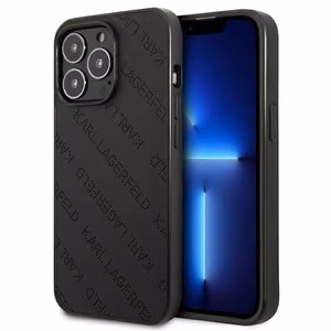 Karl Lagerfeld Perforated Allover iPhone 13 Pro Max 6.7" Ümbris - must