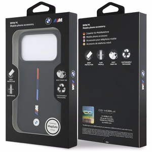 BMW M Silicon Tricolor Line MagSafe чехол iPhone 17 Pro - черный