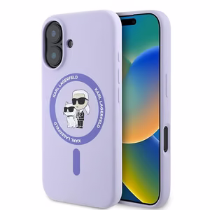 KARL LAGERFELD ümbris jaoks IPHONE 16 Plus compatible with MagSafe KLHMP16MSCMKCRHU (Silicone KC Body Ring) lilla