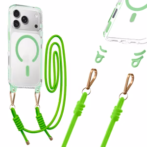 Tel Protect Strap Clear Ümbris jaoks Iphone 17 Pro Max roheline