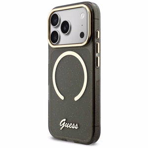Guess IML Glitters Script Rihm MagSafe Ümbris for iPhone 17 Pro - must
