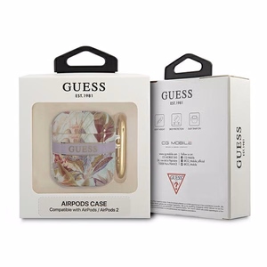 Guess GUA2HHFLU чехол для AirPods фиолетовый/фиолетовый Flower Strap Collection