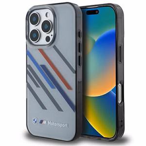 BMW Motosport IML Random Stripes iPhone 16 Pro Ümbris - hall