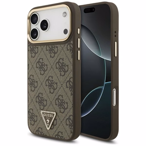 GUESS ümbris jaoks IPHONE 17 Pro Max compatible with MagSafe GUHMP17XP4GTDGMW (4G PU W/ Triangle Logo) kuldne brown