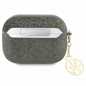 Guess GUAP2GLGSHA AirPods Pro 2 cover roheline/kaki Glitter Flake 4G Charm