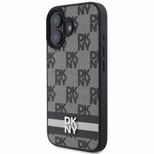 DKNY Checkered Pattern & Printed Stripes iPhone 16 Ümbris - Must