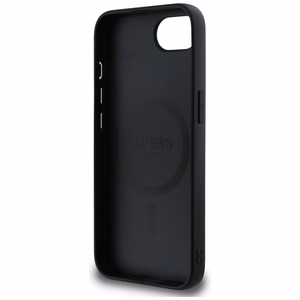 GUESS ümbris jaoks IPHONE 16e (SE 4 2025) compatible with MagSafe GUHMPSE4PGBTMK (Grained PU Hot Stamp Peony Triangle Logo) must
