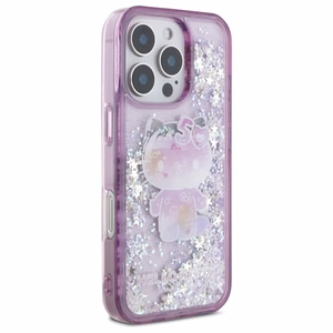 Hello Kitty Liquid Glitter 50TH Anniversary Party iPhone 16 Pro Max Ümbris - Lilla