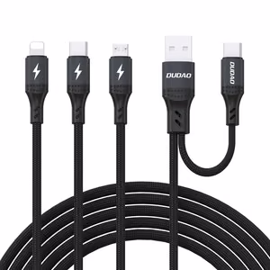 Dudao L3W USB-A/USB-C to Lightning/USB-C/MicroUSB 66W Kaabel - must