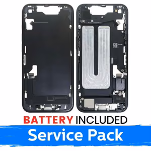 Ekraani raam / Sisekorpus Apple iPhone 16e + aku / Black / (Service Pack)