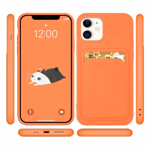 Kaardikott Silikoonist rahakott kaardipesaga dokumendid iPhone 12 Pro jaoks punane
