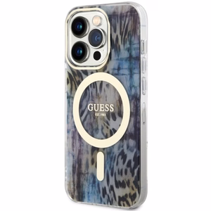 Guess GUHMP14LHLEOPWB iPhone 14 Pro 6.1" sinine/sinine hardcase Leopard MagSafe