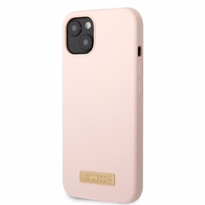 Guess GUHMP13SSBPLP iPhone 13 mini 5.4" pink/pink hard case Silicone Logo Plate MagSafe