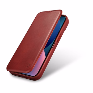 Чехол iCarer CE Oil Wax Premium Leather Folio для iPhone 14 Plus магнитный с откидной крышкой MagSafe красный