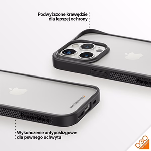Military Grade Certified PanzerGlass ClearCase iPhone 15 Pro Ümbris - Läbipaistev & Must